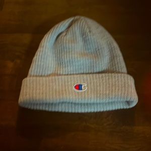 Grey champion beanie. Brand new never worn. Women’s one-size-fits-all.
